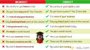 Grammatical Errors 170 Common Grammar Mistakes In English