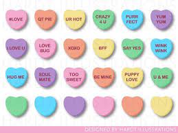 Classic Candy Heart Clipart Conversation Hearts Valentine Etsy Converse With Heart Valentine Clipart Clip Art