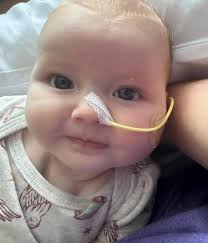 She's all but 3 months old. The news came to her parents 4 weeks ago.  Little Evie was 2 months old when her parents took her to a check-up. The  news buckled