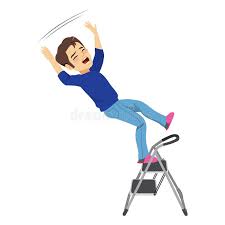 3d Man Falling Off A Ladder Stock Illustration Illustration Of Lifestyles Employee 46848290