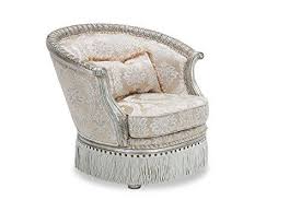 Aico Amini Giselle Wood Trim Accent Chair With Rounded Back In Platinum By French Victorian European Accent Chairs Chair Furniture