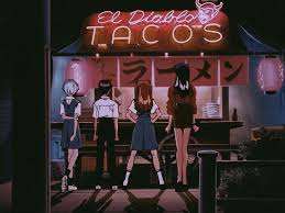 Image of zextreexx سارة i loʌǝ ʎon so ɯnɔɥ anime. Retro Vintage Aesthetic Anime Wallpaper