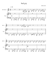Piano sheet music letters clarinet sheet music easy piano sheet music piano music notes music chords violin music flute sheet music disney disney piano music music songs. Bad Guy Clarinet Sheet Music For Piano Clarinet In B Flat Solo Musescore Com