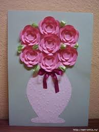 поделки ко дню матери в начальной школе из бумаги Jarron Con Flores De Papel Detskie Podelki Vesennie Podelki Valentinki