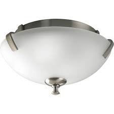 Progress Lighting P3290 09ebwb Brushed Nickel Wisten 14 Two Light Semi Flush Mount Ceiling Fixture With Flat Steel Accents And Etched Glass Shade Faucet Com