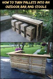 Diy Pallet Outdoor Bar And Stools Pallet Outdoor Pallet Garden Furniture Pallet Furniture Outdoor