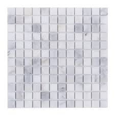 Black And White Marble Mosaic Tile Floor Carrara White Marble Tile 1 Square Mosaic Diy Backsplash Shower Floor Wall Bathroom Floor Tiles White Marble Mosaic Marble Mosaic