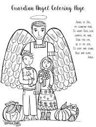 Guardian Angel Coloring Page In 2020 Angel Coloring Pages Catholic Coloring Prayers For Children