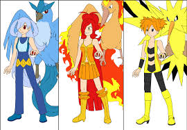 Tagged human characters in pokémon. Pokemon Legendary Birds In Human Form By Queenkeely On Deviantart