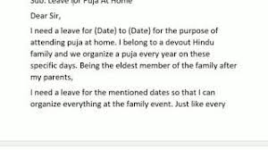 Leave Application For Puja At Home Youtube Marriage leave letter can be written by oneself or the student himself or the parents of a student.