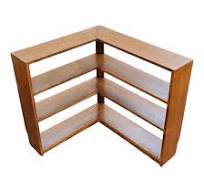 VINTAGE SOLID HARDWOOD LOWLINE CORNER BOOKCASE