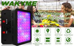 The good folks at wakyme sent me this light to review, and i get to keep the light for reviewing it.so i figured why not? Amazon Com 600w Led Grow Light Wakyme Full Spectrum Plant Light With Veg And Bloom Double Switch Thermometer Humidity Monitor Adjustable Rope Grow Lamp For Indoor Plants Veg And Flower 60pcs 10w Led