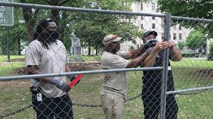 Building fences in birmingham offers a lot of functionality and utility for your home. Fence Erected Around Linn Park In Downtown Birmingham As City Protesters Receive Threats Wbma