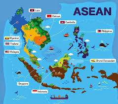 Myanmar, thailand, laos, vietnam, kemboja, malaysia, singapura, indonesia, brunei, filipina, timor leste. Peta Asean Lengkap Dan Negara Anggotanya Republik Seo