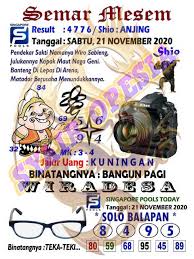 Kode Syair Singapore Sabtu 21 November 2020 Kumpulan Syair Toto