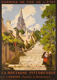 France Lannion Brittany Chemins De Fer De L Etat La Bretagne Pittoresque Maurice Toussaint 1929 Vintage Posters Vintage Travel Posters Travel Posters