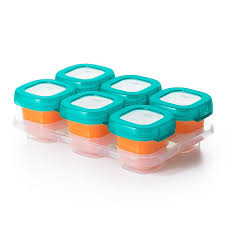 Buying guides of baby food storage containers. Oxo Tot 2 Oz Food Storage Baby Blocks In Teal Set Of 6 Bed Bath Beyond