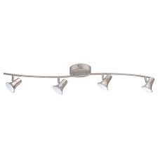 Eglo Jumilla 38 19 In 4 Light Matte Nickel Dimmable Integrated Led Track Lighting Kit With Adjustable Heads 201449a The Home Depot