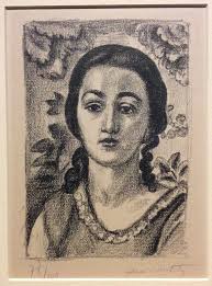 Young Girl Resting upon her Elbow before a Flowered Screen