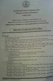Pembahasan soal osn matematika smp tingkat propinsi 2011 oleh saiful arif,. Soal Dan Pembahasan Osn Tingkat Kabupaten Matematika Smp Tahun 2017 Defantri Com