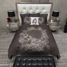 Black And Cream King Size Bedding Sets Chocolate Skull And Rose Cream Bedding Collection In 2020 Duvet Bedding Sets Bedroom Sets For Sale Bedding Sets