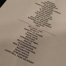 Peter Hook The Light Set List Joy Division Lost Love True Love