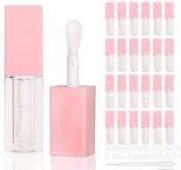 24pcs 5ml Empty square pink lipgloss tubes bulk wholesale with big wand  lipgloss containers