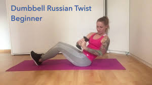 Weighted russian twists with elevated feet. Dumbbell Russian Twist Beginner Youtube