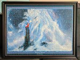 An additional joy is that once you have had the fun of putting the puzzles together you can frame them and hang them on your wall! Finished And Framed Disney Fine Art 1000 Piece Mickey S Dream By Peter Ellenshaw Jigsawpuzzles