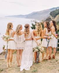 Pin By Erenn On Boho Bridesmaids Beach Bridesmaid Dresses Bohemian Beach Wedding White Bridesmaid Dresses