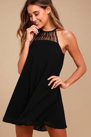 Tell Me Black Swing Dress In 2020 Black Swing Dress Perfect Little Black Dress Cute Black Dress