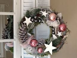 Turkranz Beschneite Filzrosen Weihnachtskranz Weihnachtsdekoration Weihnachtlich Dekorieren Deko Weihnachten