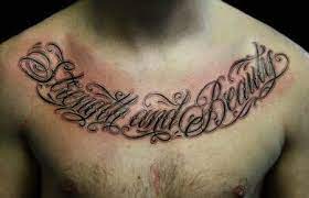 Lettering Tattoos And Designs Page 18 Chest Tattoo Lettering Chest Tattoos For Women Tattoo Lettering