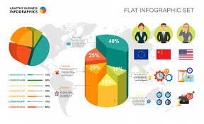 international business percentage and pie charts template