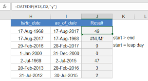 use datedif to calculate age in excel