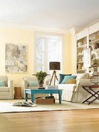 Soft Yellow Walls Linen Colors Seating With A Splash Of Blue Very Soothing Living Room Yellow Walls Living Room Yellow Living Room Living Room Paint