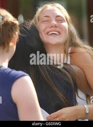 Pupils from Colchester County High School for Girls celebrate after  receiving news of A-level results Thursday August 20, 1998. They are, from  left: Liz Venn, Cathy Hardwick, Lindsay Wilson, Lisa Hall,and Rowan