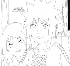 The minions coloring page shows dave running with a banana in one hand and apple in another. Minato And Kushina Lineart By Jellybeeeans On Deviantart