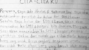 Ingin Banyak Teman Keinginan Delis Dalam Tulisan Berjudul Cita Citaku Ditulis Setahun Sebelum Tewas Tribun Padang