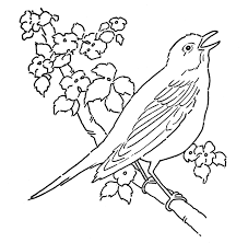 Check out our colouring kids art selection for the very best in unique or custom, handmade pieces from our shops. Line Art Coloring Page Bird With Blossoms The Graphics Fairy