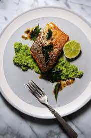 Pan Fried Salmon With Green Coconut Chutney Nik Sharma Pan Fried Salmon Fried Salmon Coconut Chutney