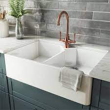 I have always wanted a ceramic sink, i think they look lovely, and i love that it is white. Rangemaster Double Bowl Belfast Kitchen Sink Ceramic Sinks