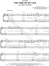 Crazy In Love 50 Shades Of Grey Partition Piano Print And Download Sheet Music For I Ve Had The Time Of My Life By Bill Medley Sheet Music Arranged For Easy Piano In F M Piano Music Easy Piano Sheet Music