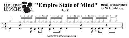 Styles and keeping time (slashes) are the drummer's job, so it's important to know a wide range of styles, including ways to adapt those styles to what the composer or arranger is trying to achieve. Empire State Of Mind Jay Z Drum Lesson Nick S Drum Lessons