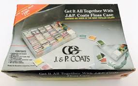 J P Coats Embroidery Floss Case 50 Skeins 100 Flat Bobbins 450 Yds New Sealed