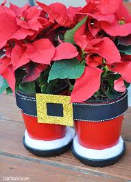 Santa Pants Flower Pots Christmas Clay Easy Christmas Crafts Christmas Pots