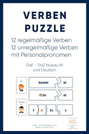 Puzzle Verben Konjugieren Daf Daz Niveau A1 Unterrichtsmaterial In Den Fachern Daz Daf Deutsch Verben Verben Konjugieren Lernen