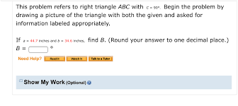 Start by drawing the figure. Answered This Problem Refers To Right Triangle Bartleby