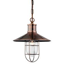 Modern designer copper ceiling rose/braided flex lamp holder suspended pendant light fitting kit. Firstlight 2306ac Vintage American Tradtional Fisherman Antique Copper Ceiling Pendant Light Fitting Ideas4lighting Sku59i4l