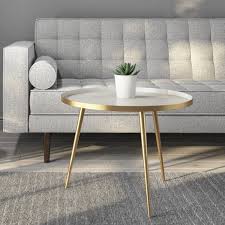 More than 317 glass circle coffee table at pleasant prices up to 116 usd fast and free worldwide shipping! Grade A1 Round Coffee Tray Table In Gold Taupe Kaisa Furniture123
